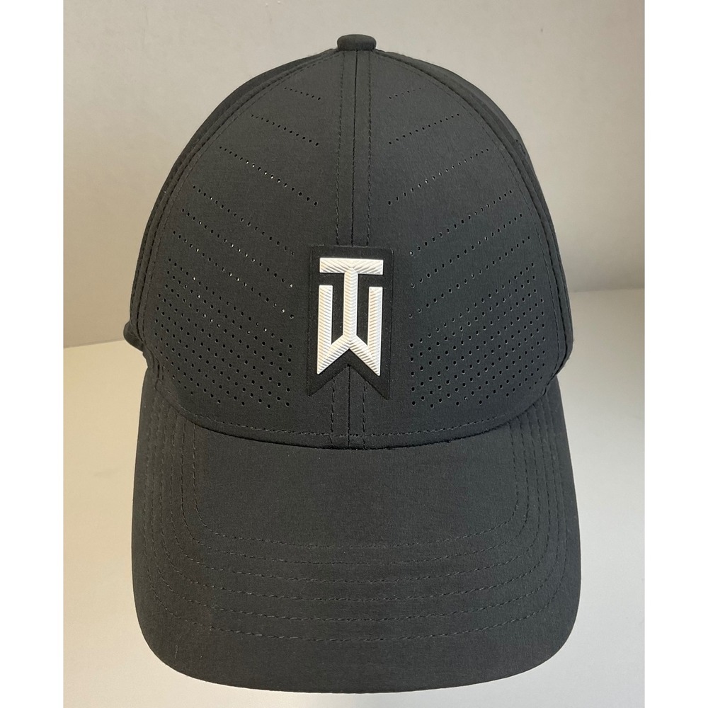 Nike Tiger Woods Heritage86 Dri-FIT Golf Hat Black L/XL Perforated TW Logo Mens